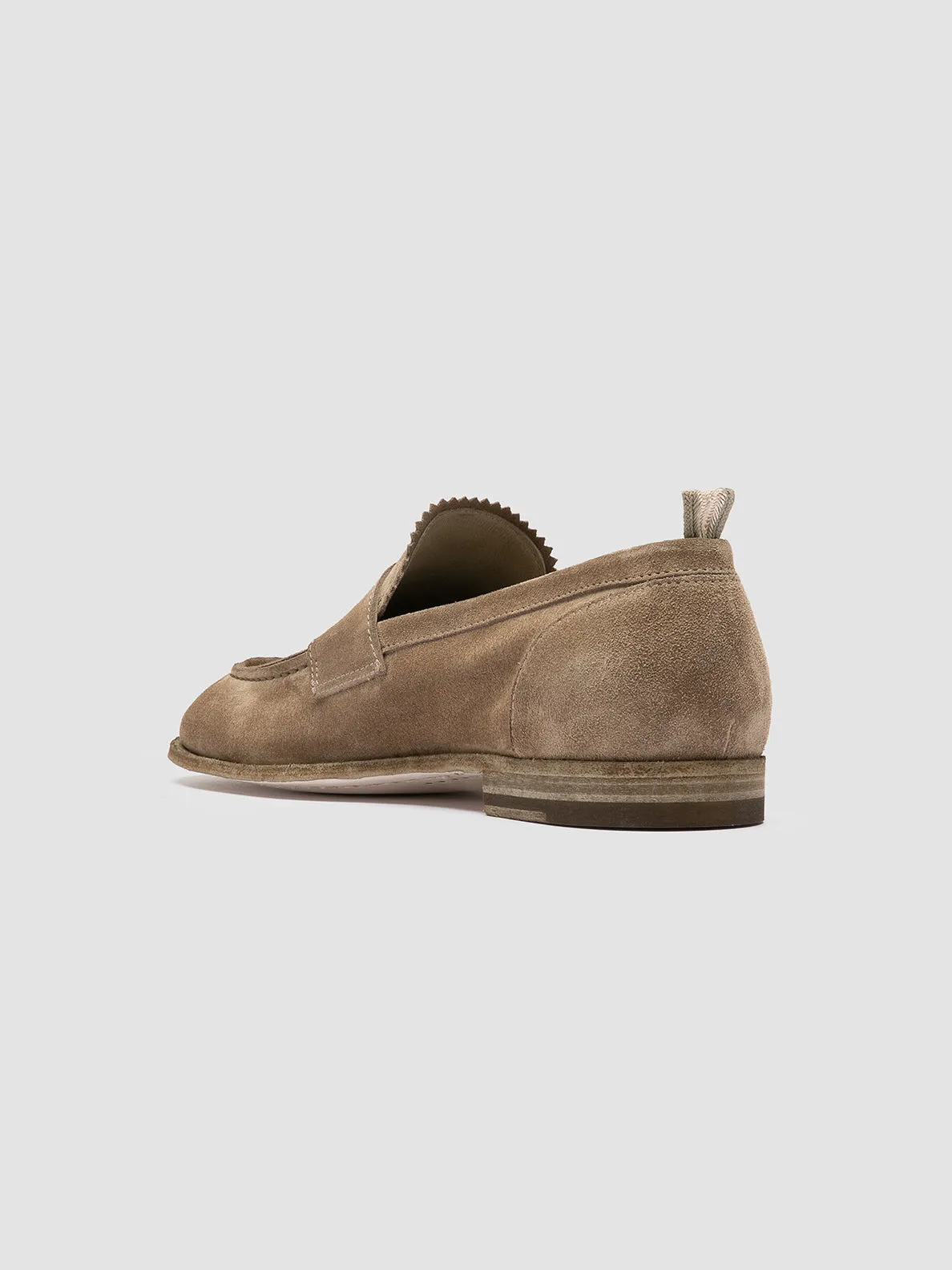SOLITUDE 001 - Taupe Suede Penny Loafers,Men