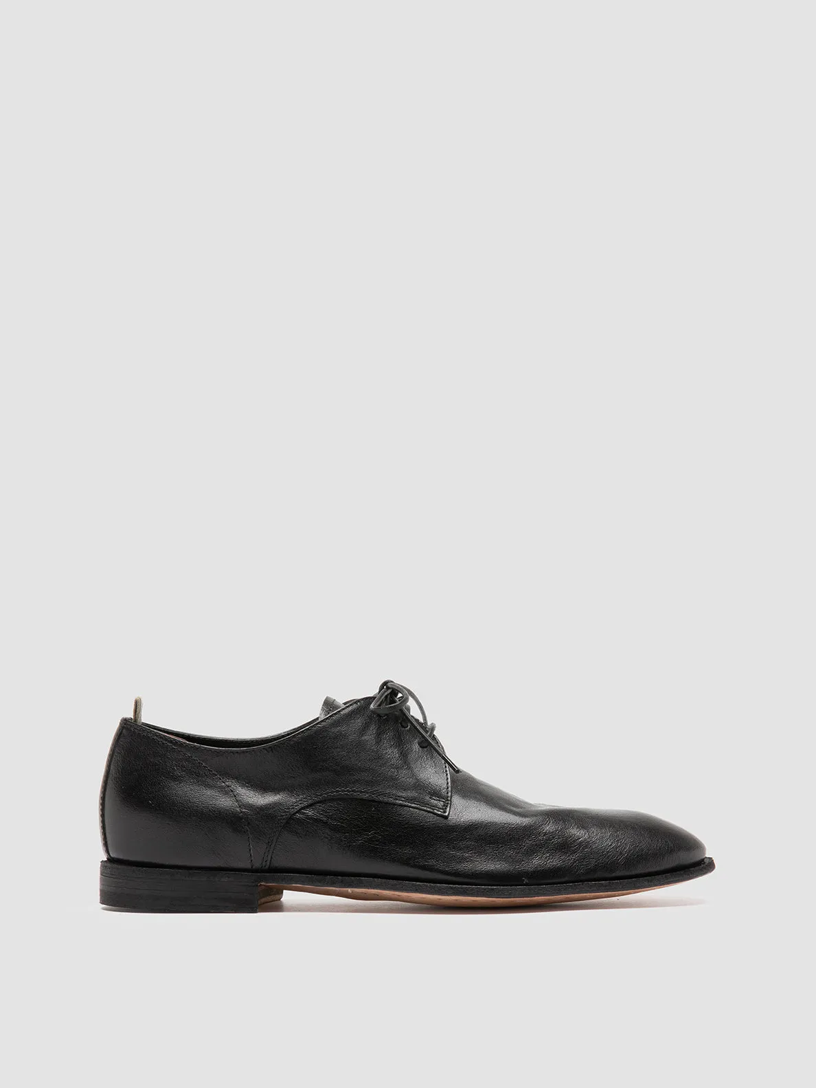 SOLITUDE 002 - Black Leather Derby Shoes,Men Derby Shoes
