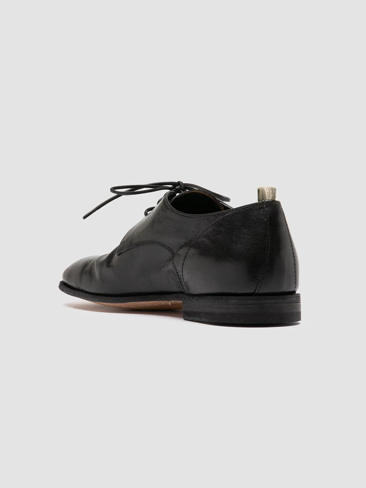SOLITUDE 002 - Black Leather Derby Shoes,Men Derby Shoes