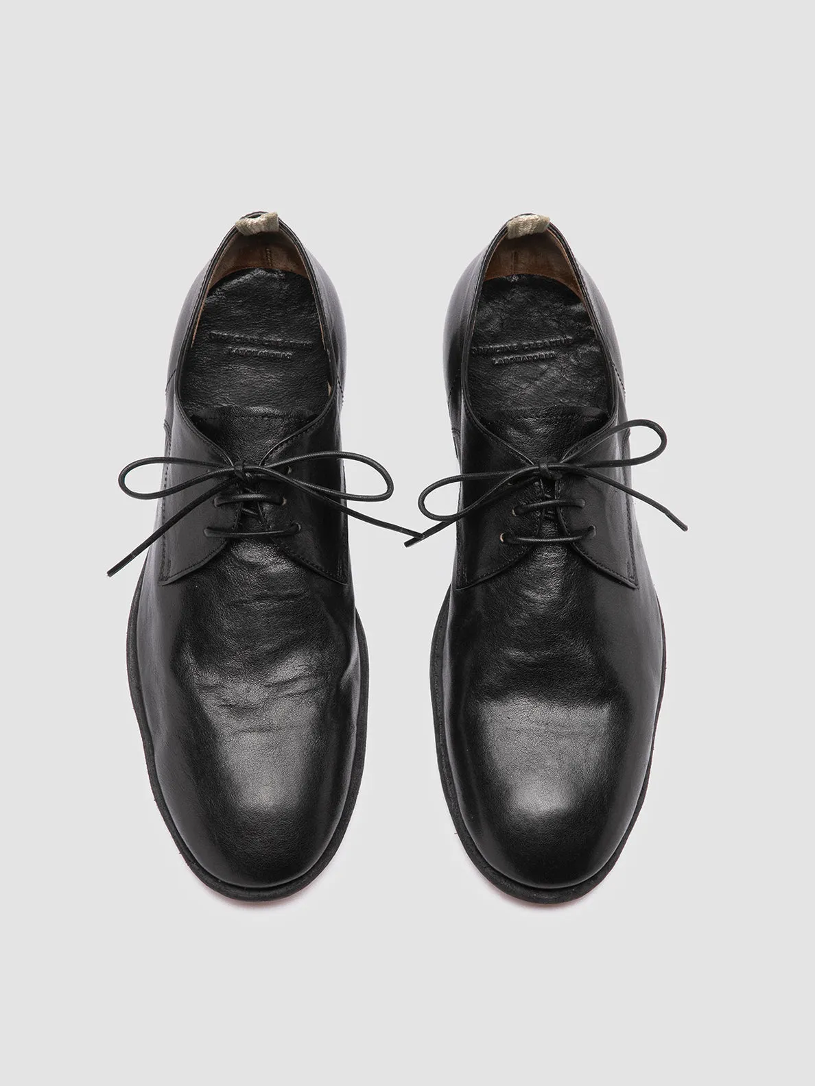 SOLITUDE 002 - Black Leather Derby Shoes,Men Derby Shoes