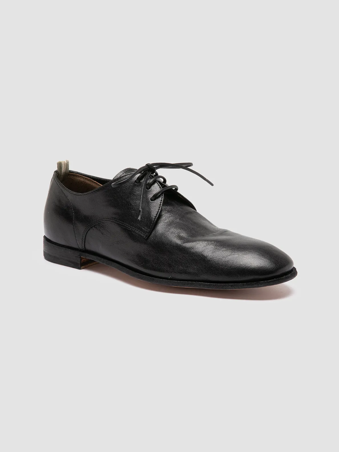 SOLITUDE 002 - Black Leather Derby Shoes,Men Derby Shoes