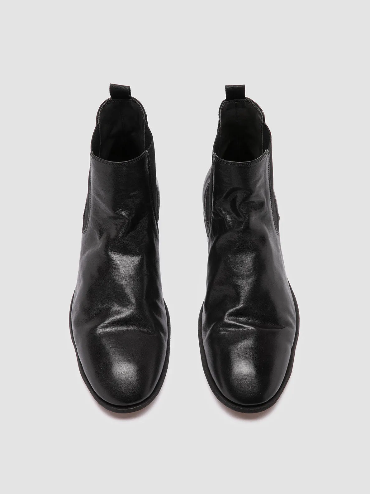 SOLITUDE 004 - Black Leather Chelsea Boots,Men Boots