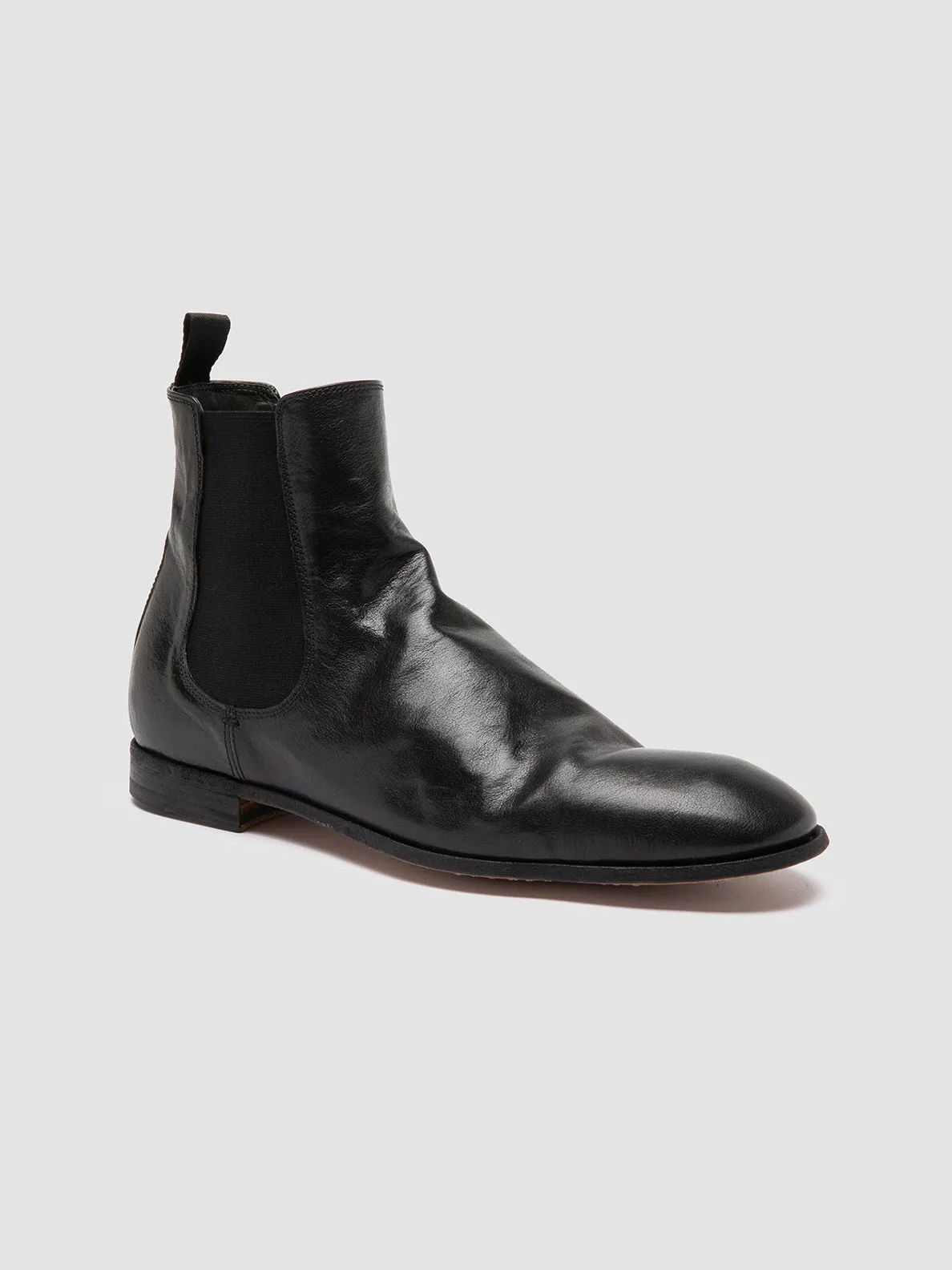 SOLITUDE 004 - Black Leather Chelsea Boots,Men Boots