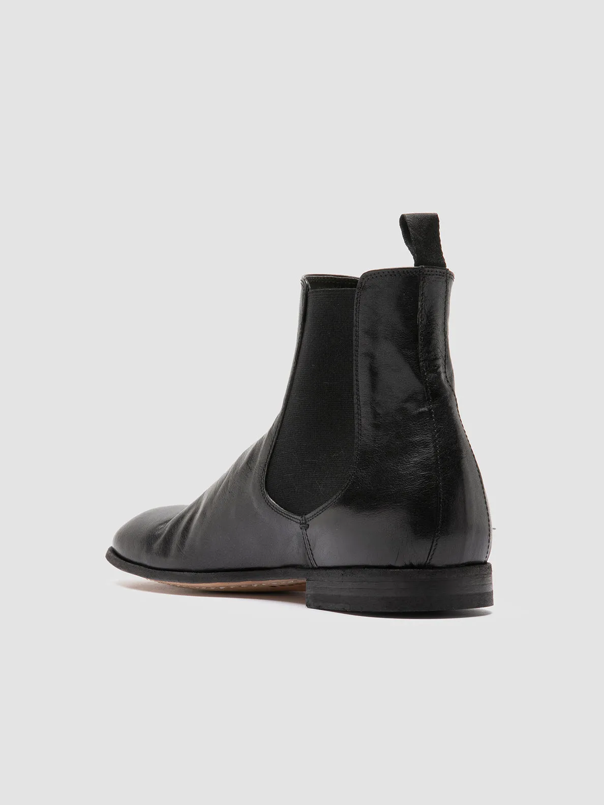 SOLITUDE 004 - Black Leather Chelsea Boots,Men Boots