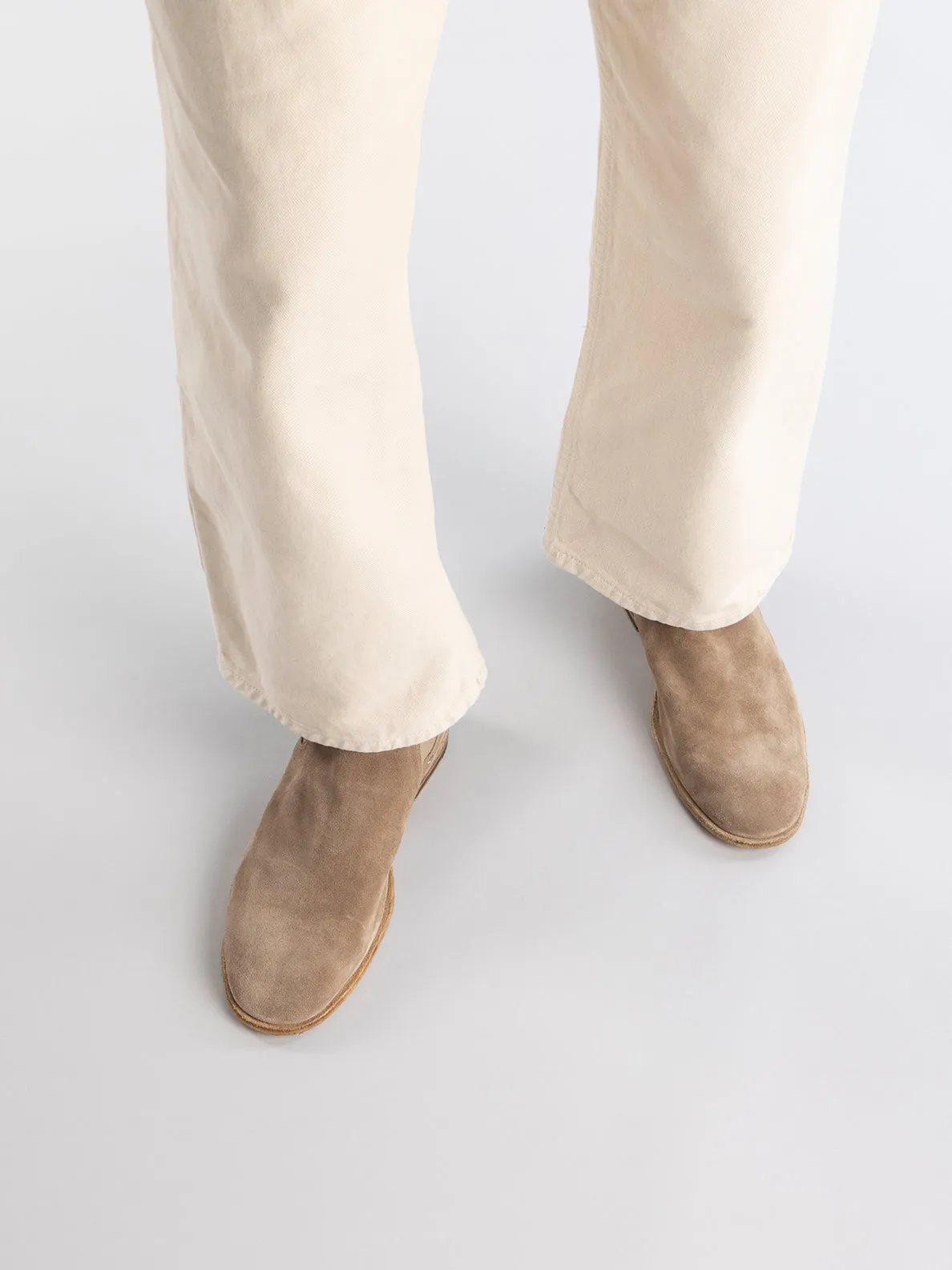 SOLITUDE 004 - Taupe Suede Chelsea Boots,Men Boots