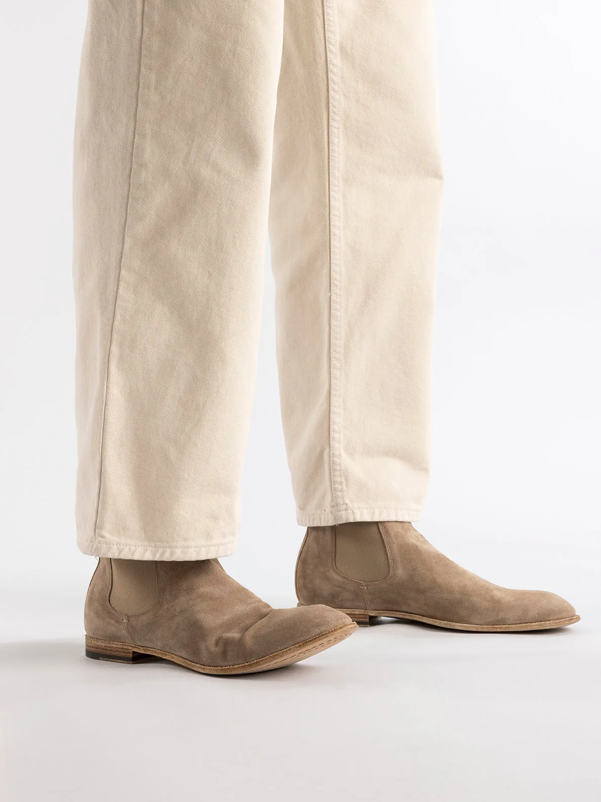 SOLITUDE 004 - Taupe Suede Chelsea Boots,Men Boots