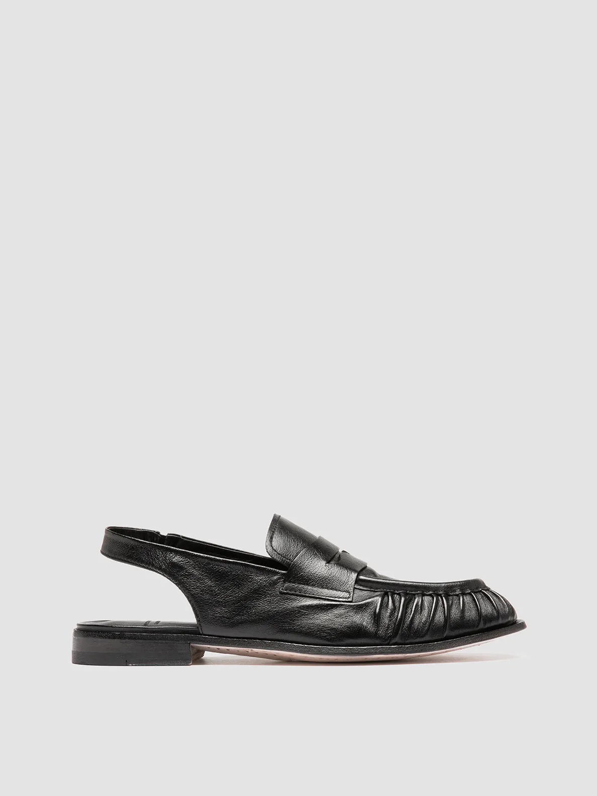 SOLITUDE 102 - Black Leather Slingback Sandals,Women Sandals