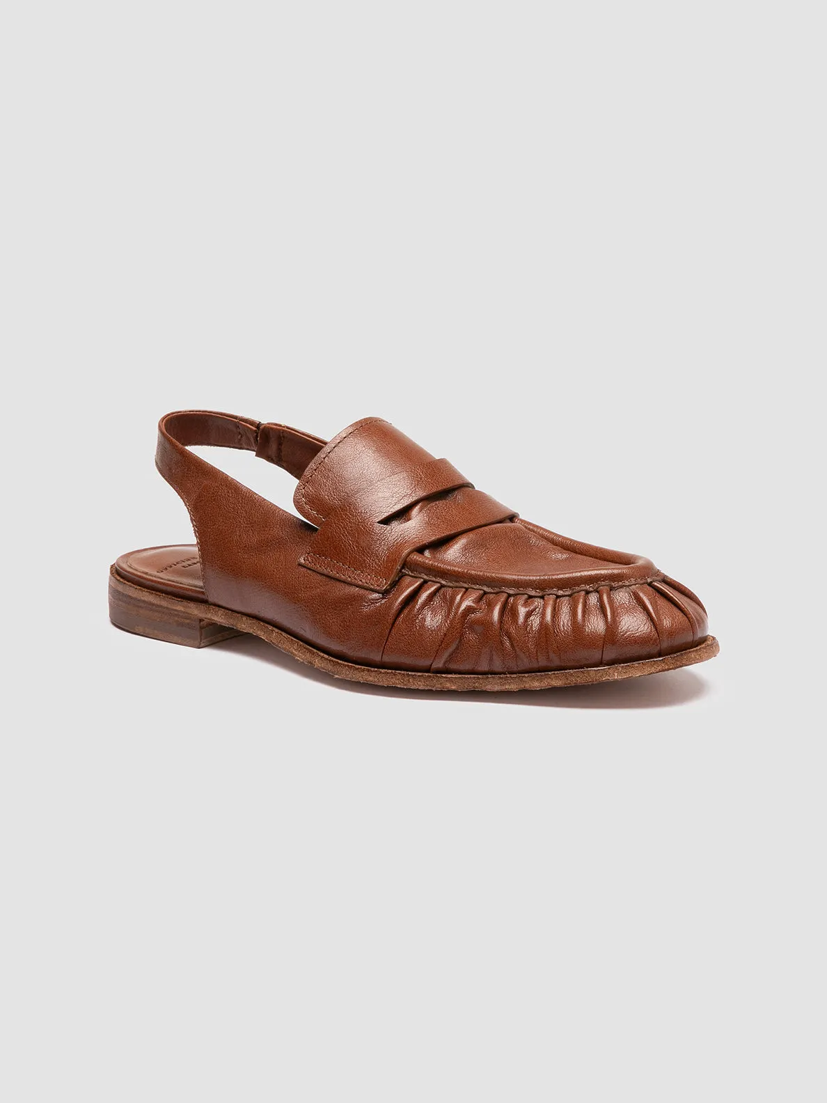 SOLITUDE 102 - Brown Leather Slingback Sandals,Women Sandals