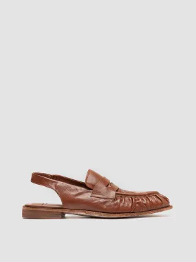 SOLITUDE 102 - Brown Leather Slingback Sandals,Women Sandals