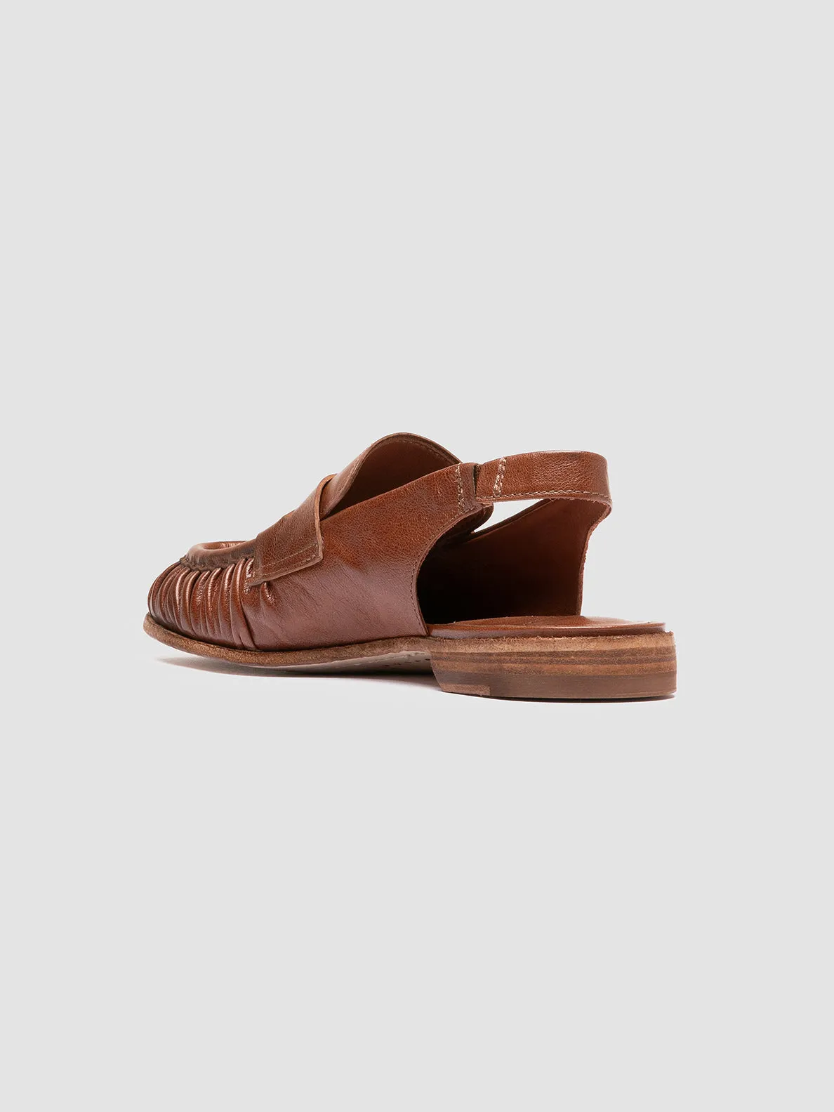 SOLITUDE 102 - Brown Leather Slingback Sandals,Women Sandals