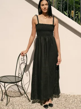 Sophie Dress - Black Linen,Women Dresses