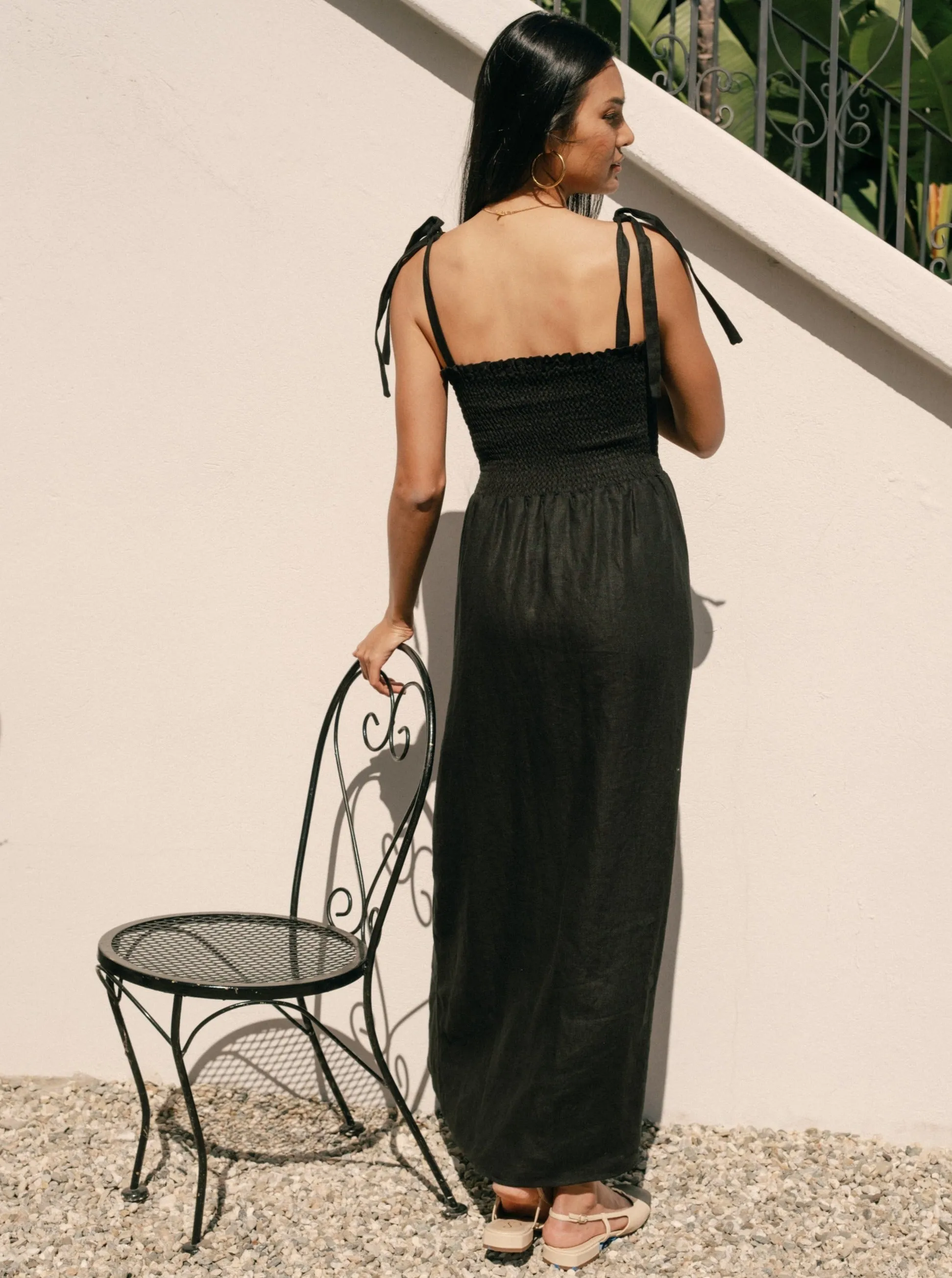 Sophie Dress - Black Linen,Women Dresses
