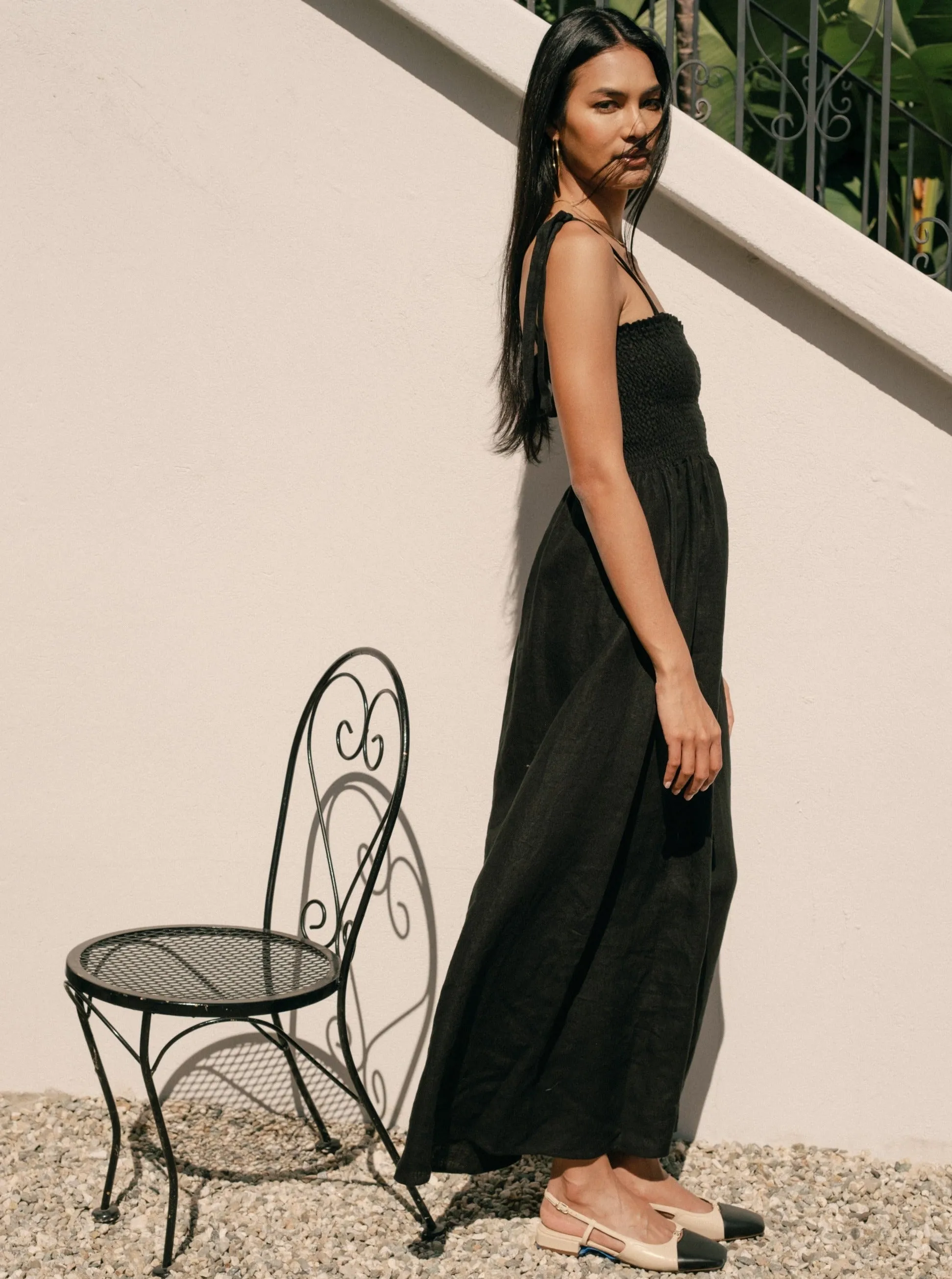 Sophie Dress - Black Linen,Women Dresses