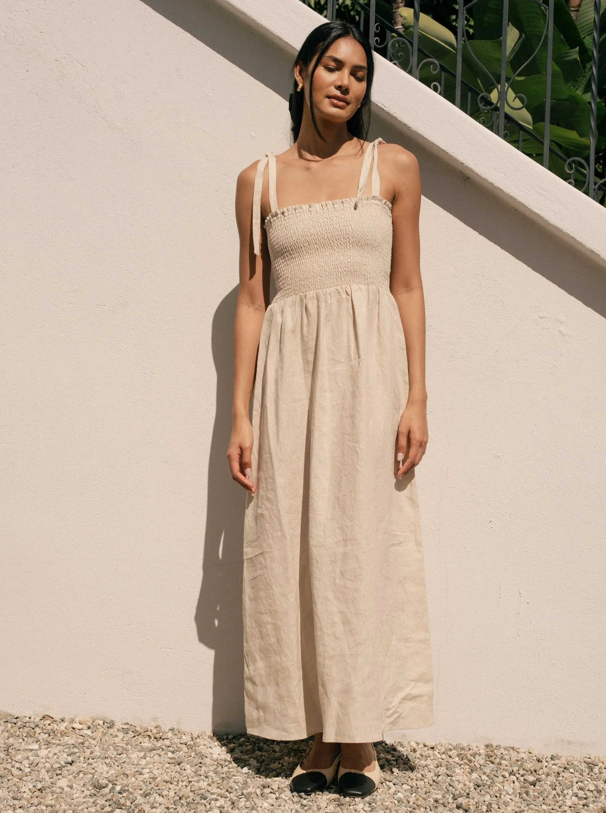 Sophie Dress - Oatmeal Linen,Women Dresses