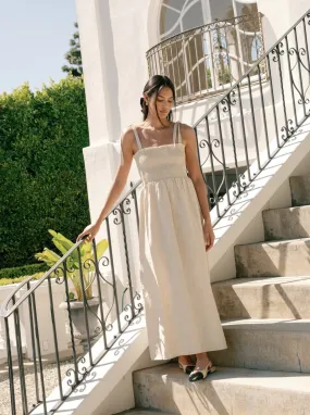 Sophie Dress - Oatmeal Linen,Women Dresses