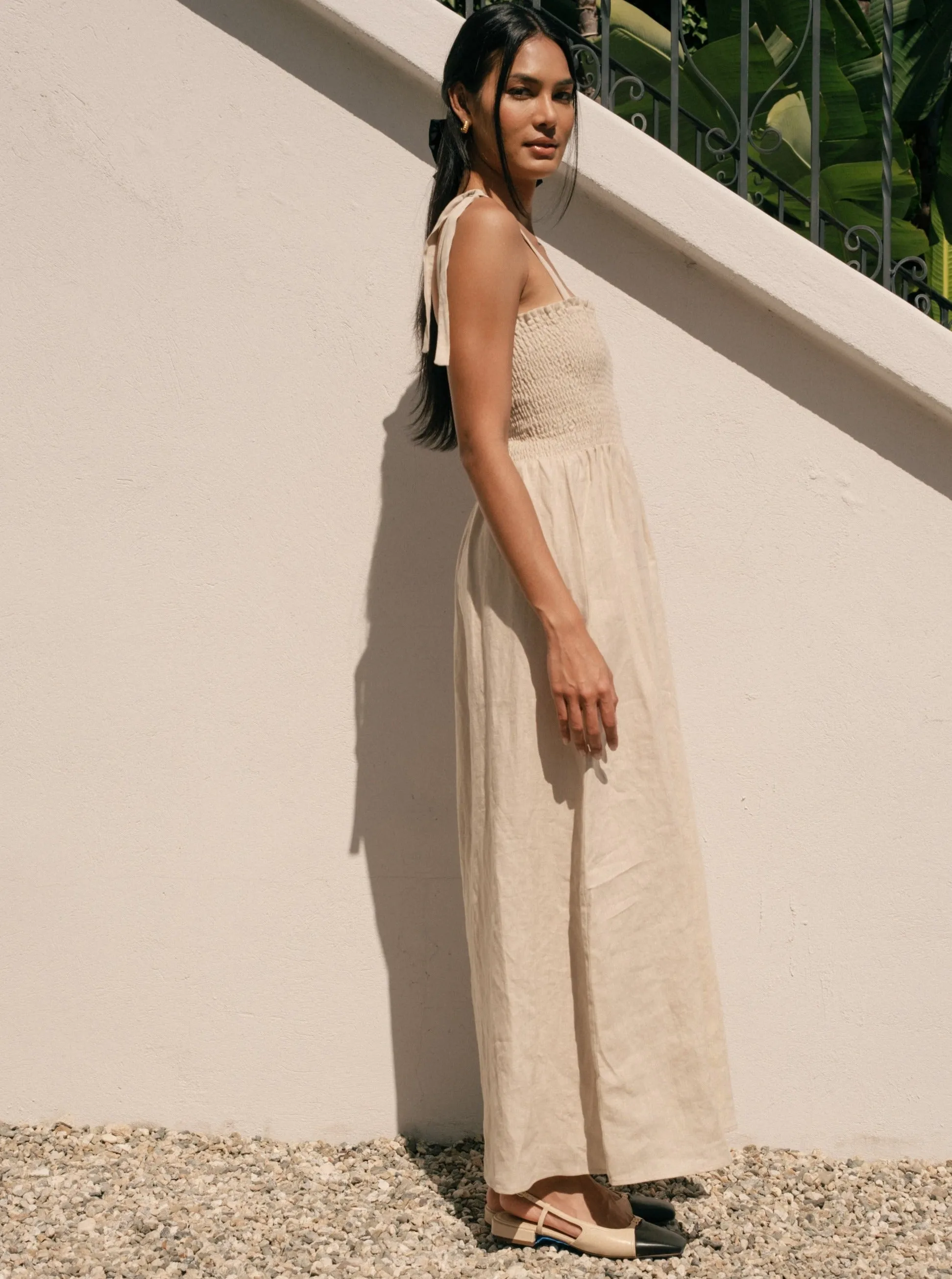 Sophie Dress - Oatmeal Linen,Women Dresses