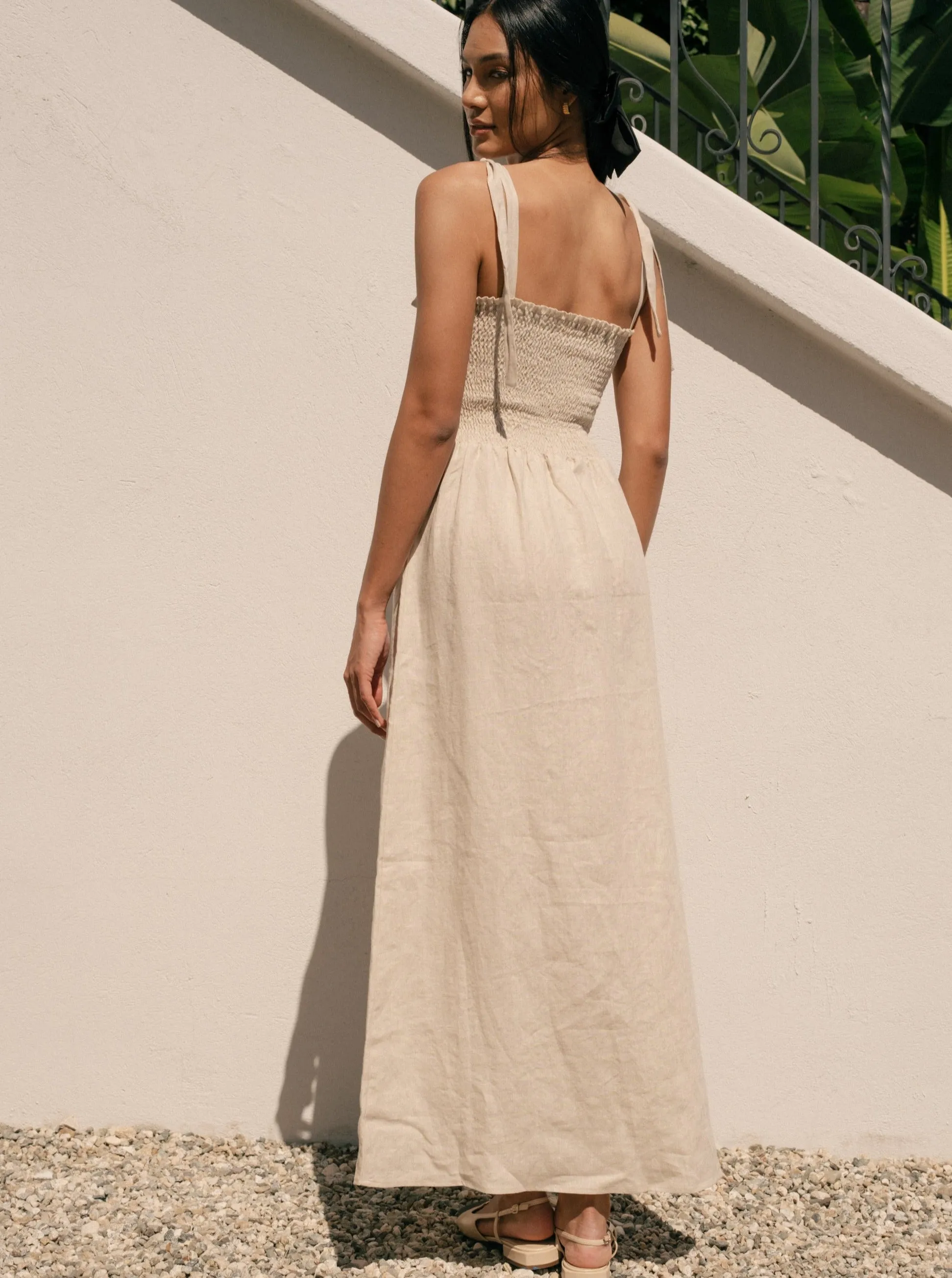 Sophie Dress - Oatmeal Linen,Women Dresses