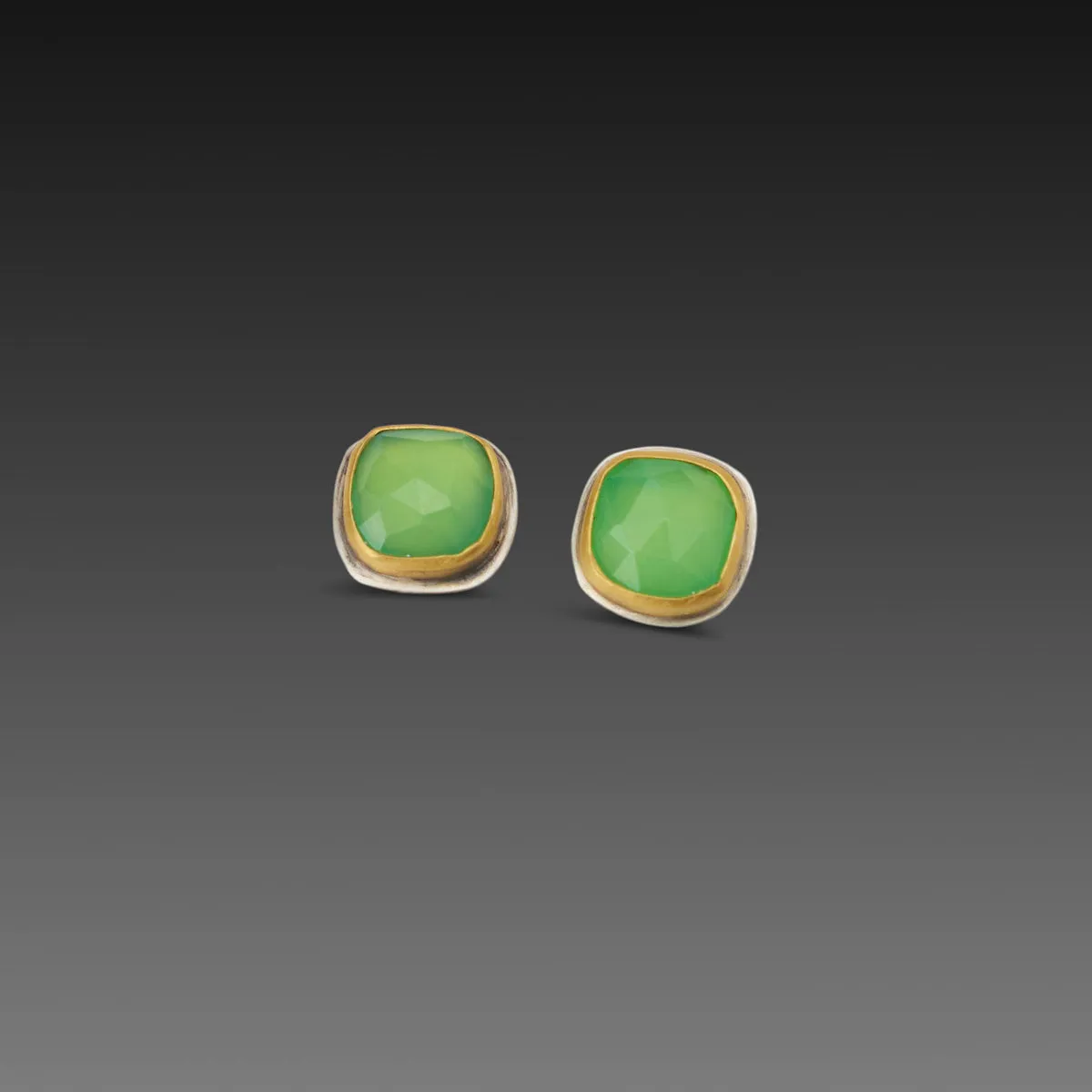 Square Chrysoprase Stud Earrings,Jewelry Delicate & Elegant