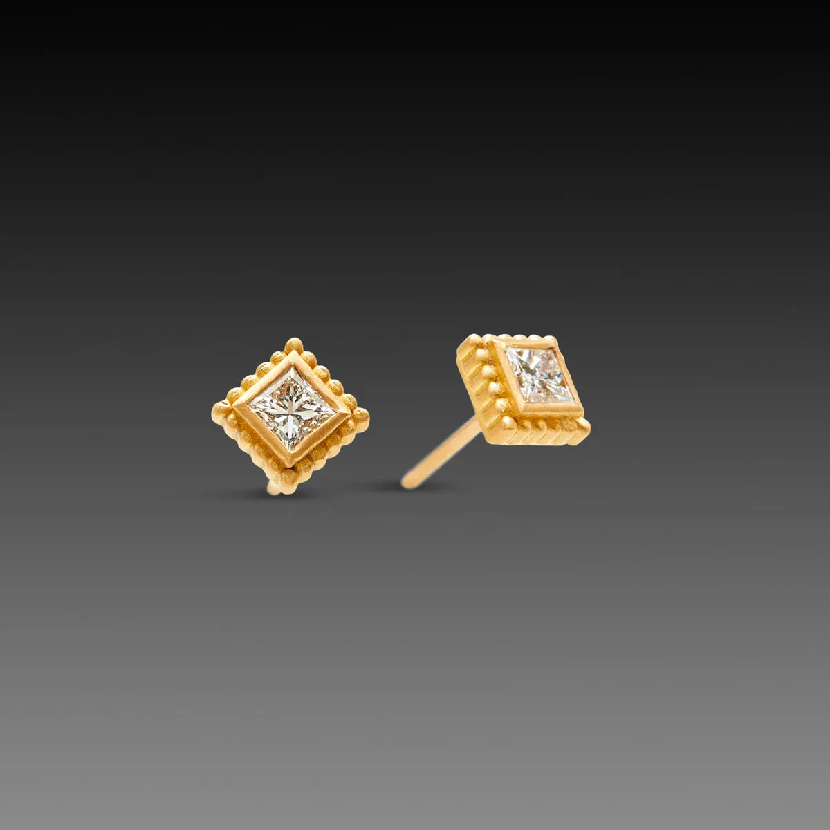 Square Diamond Stud Earrings,Jewelry Delicate & Elegant