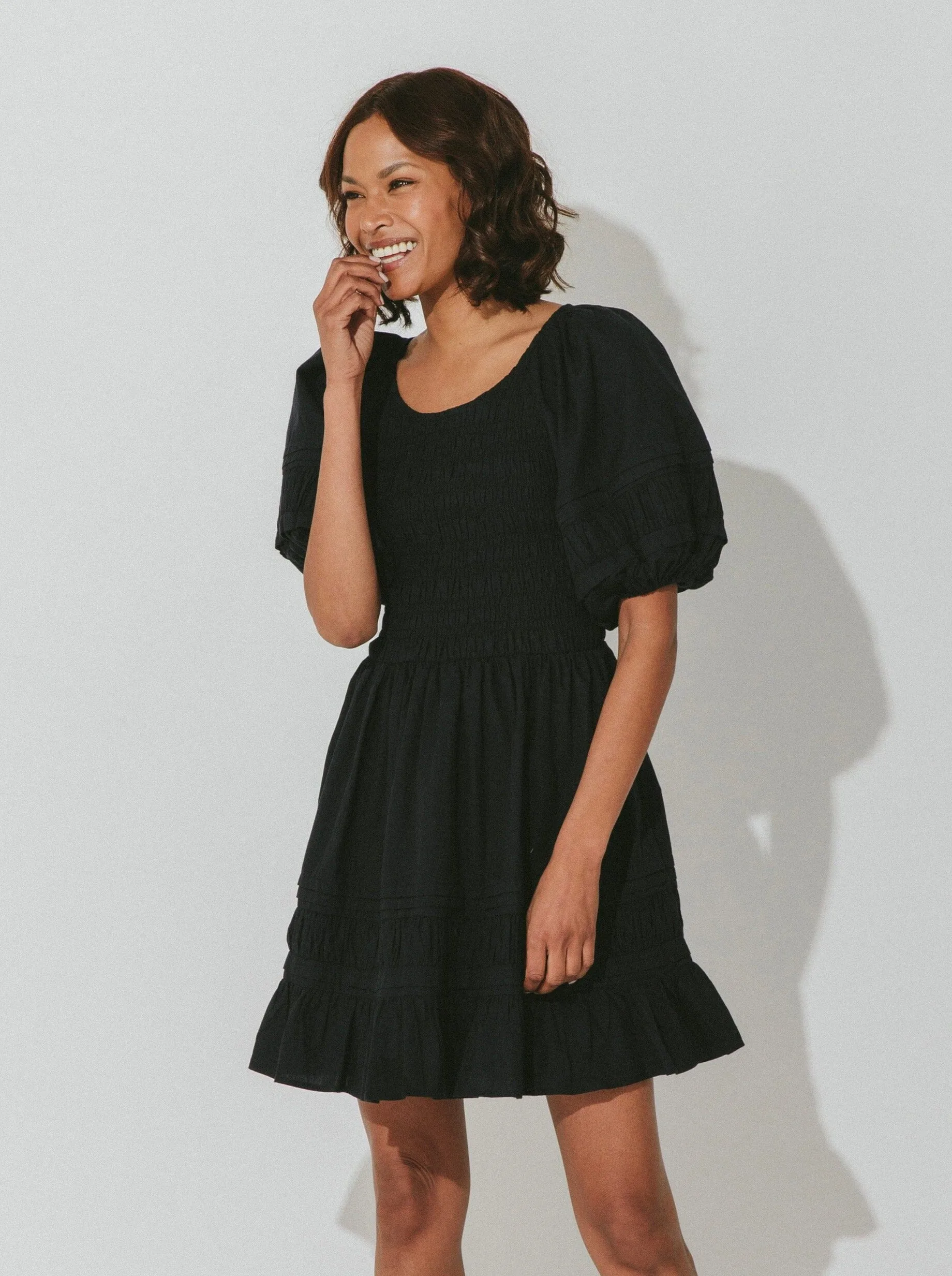 Stasia Mini Dress - Black,Women Dresses