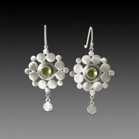 Sterling & Peridot Mandala Earrings,Jewelry Delicate & Elegant