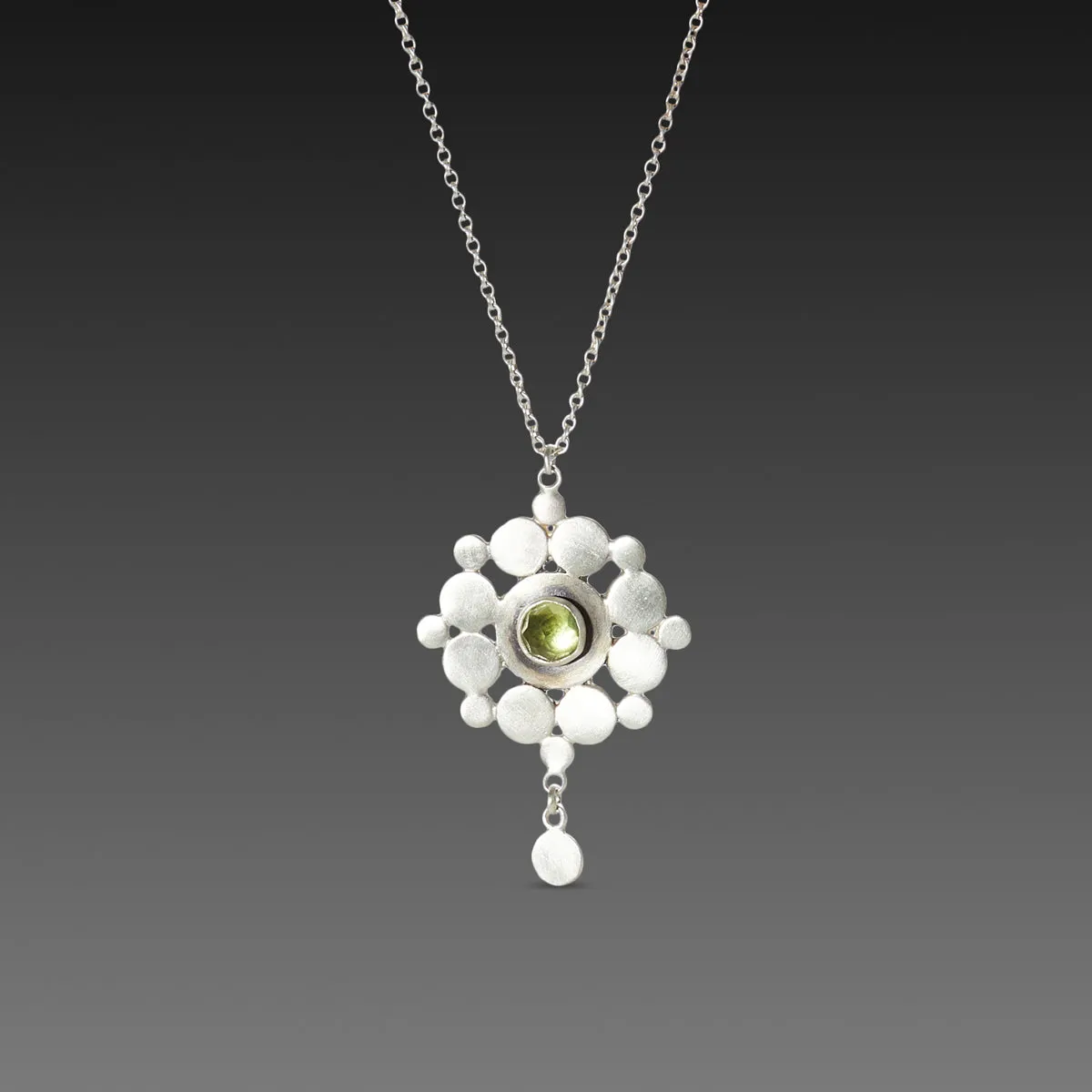 Sterling & Peridot Mandala Necklace,Jewelry Delicate & Elegant
