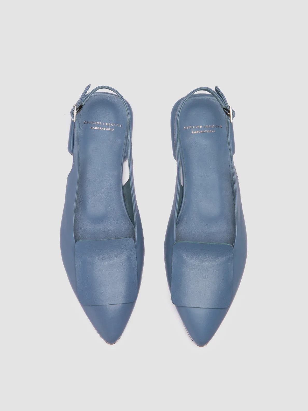 SUE 007 - Blue Leather Slingback Sandals,Women Sandals