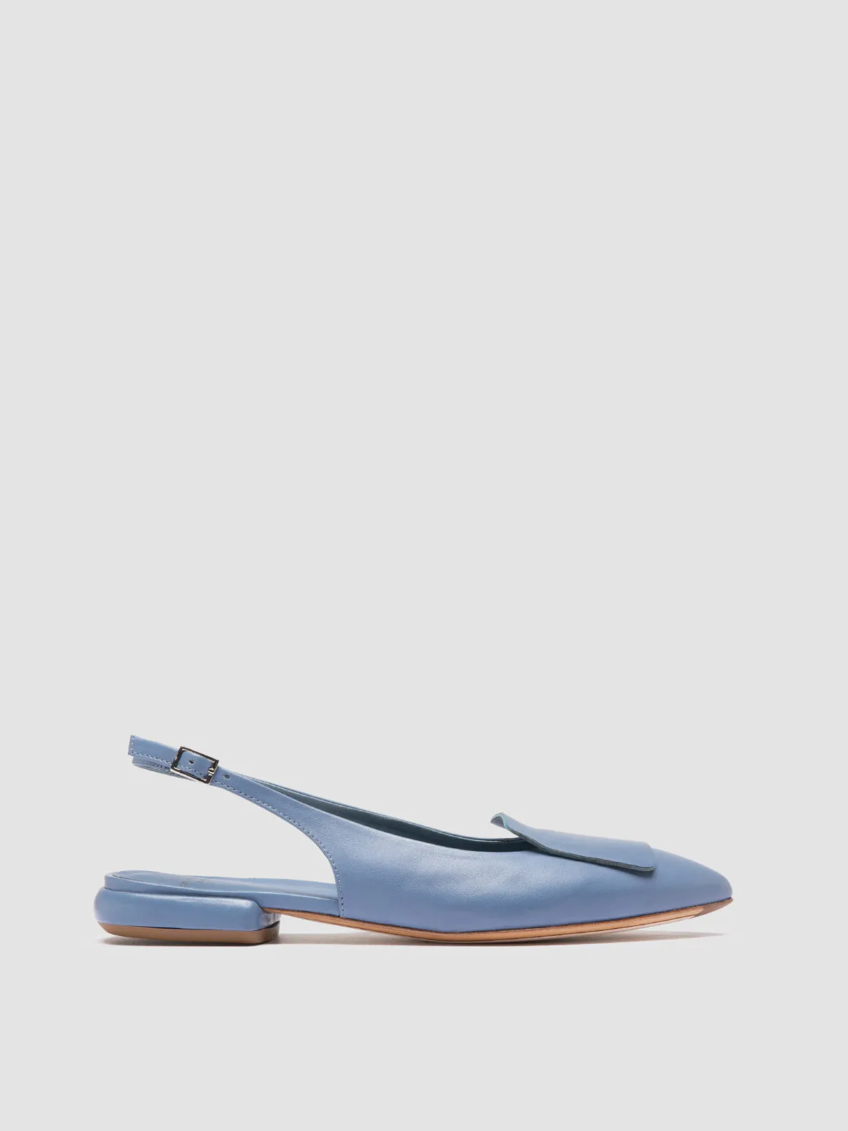 SUE 007 - Blue Leather Slingback Sandals,Women Sandals