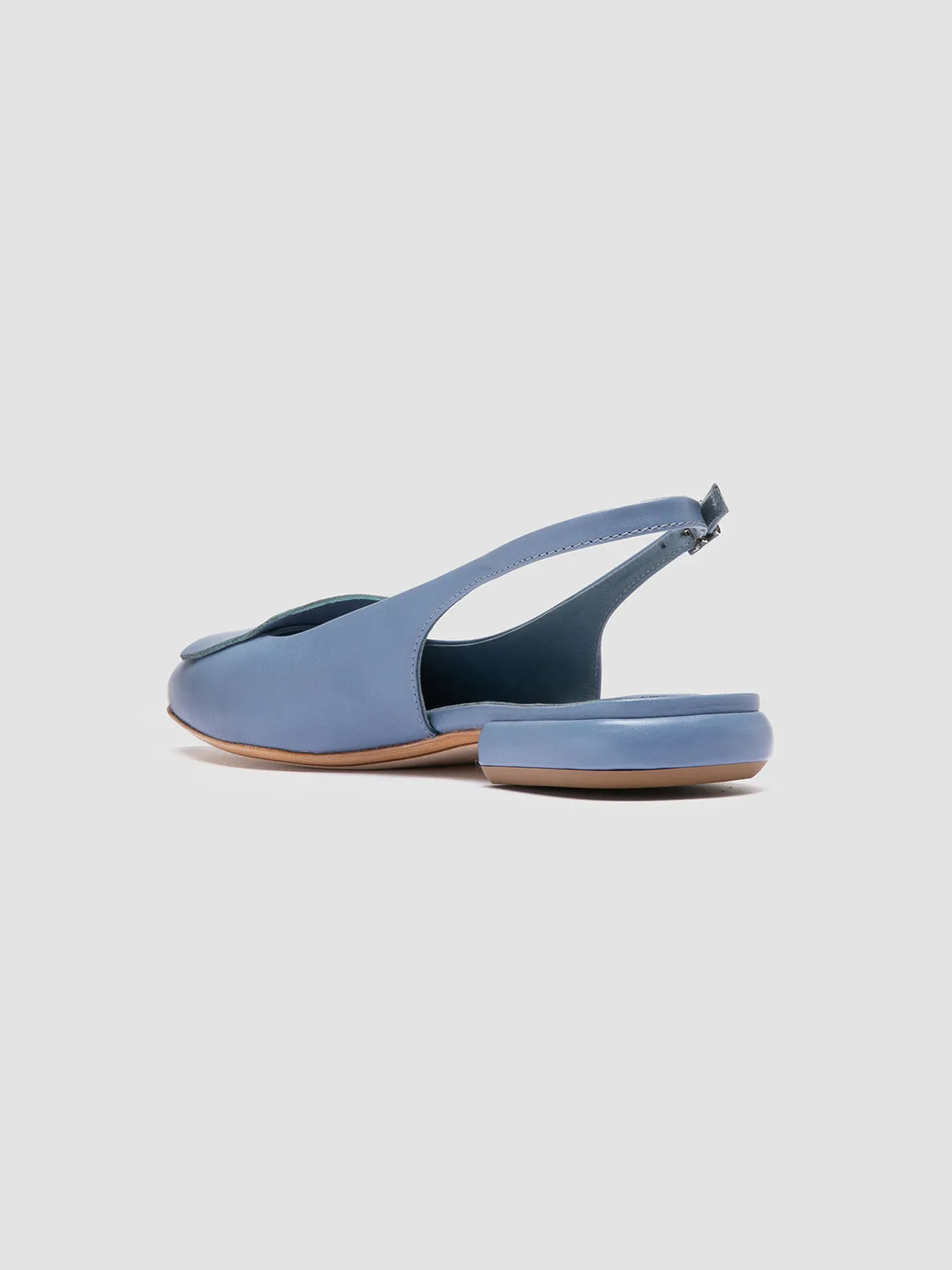 SUE 007 - Blue Leather Slingback Sandals,Women Sandals