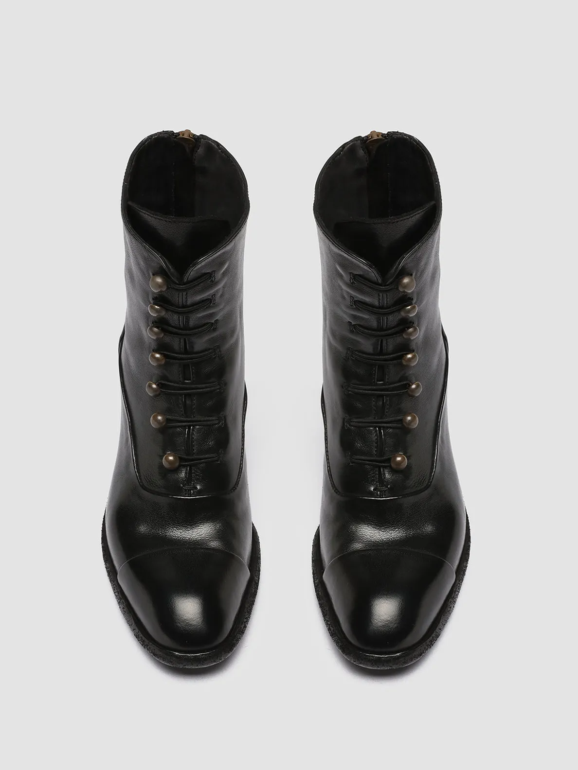 SYDNE 005 - Black Leather Zip Boots,Women