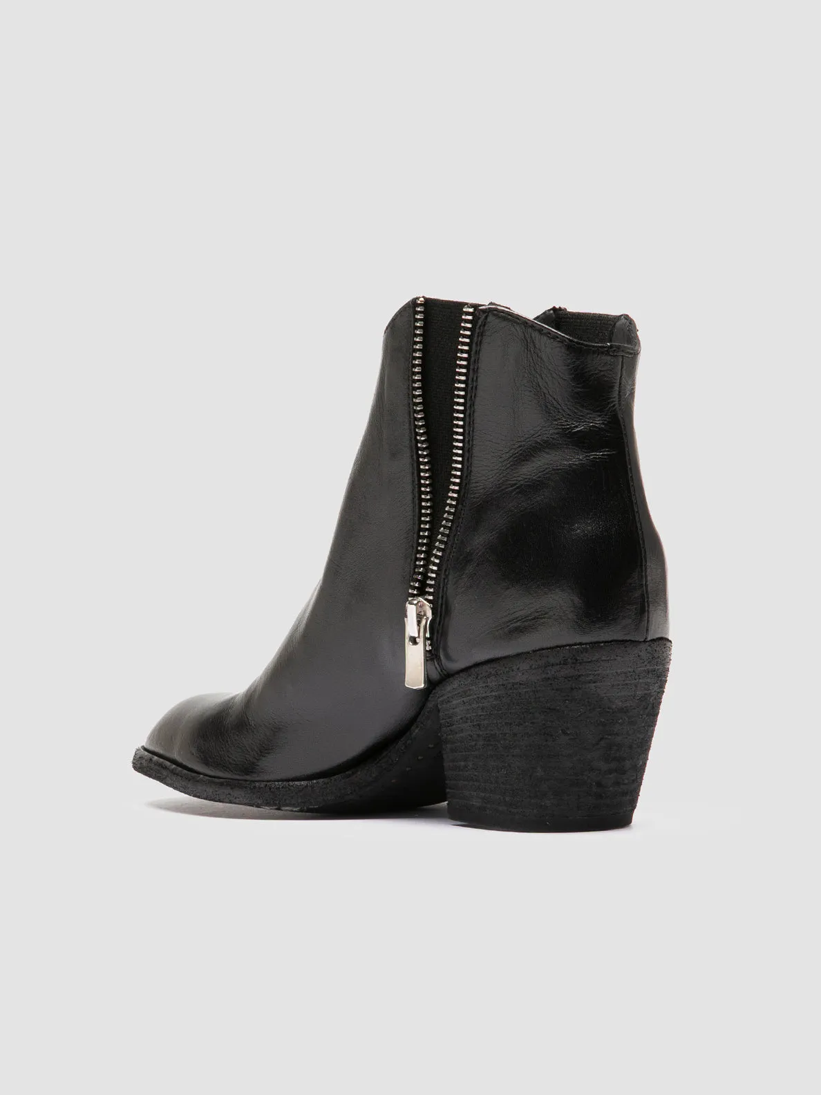 SYDNE 015 - Black Leather Ankle Boots,Women