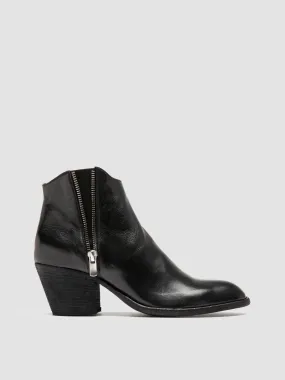SYDNE 015 - Black Leather Ankle Boots,Women