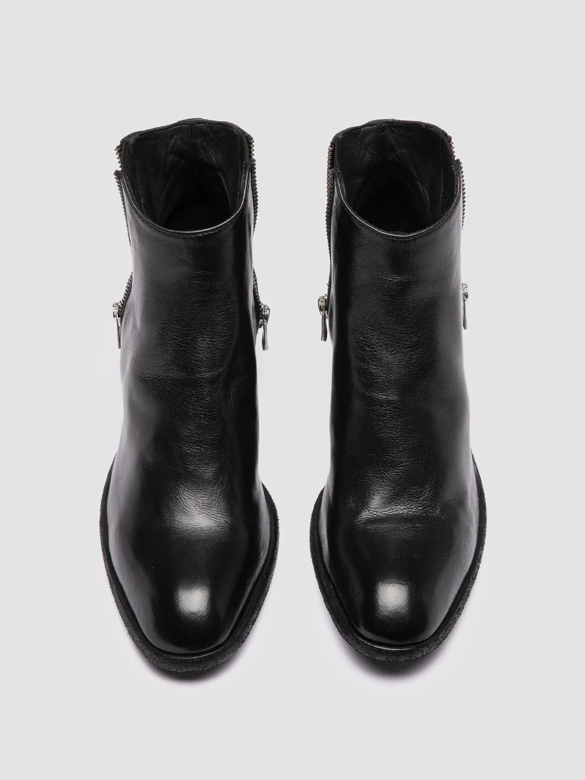 SYDNE 015 - Black Leather Ankle Boots,Women
