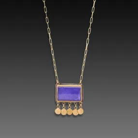 Tanzanite Necklace with 22k Gold Fringe,Jewelry Delicate & Elegant