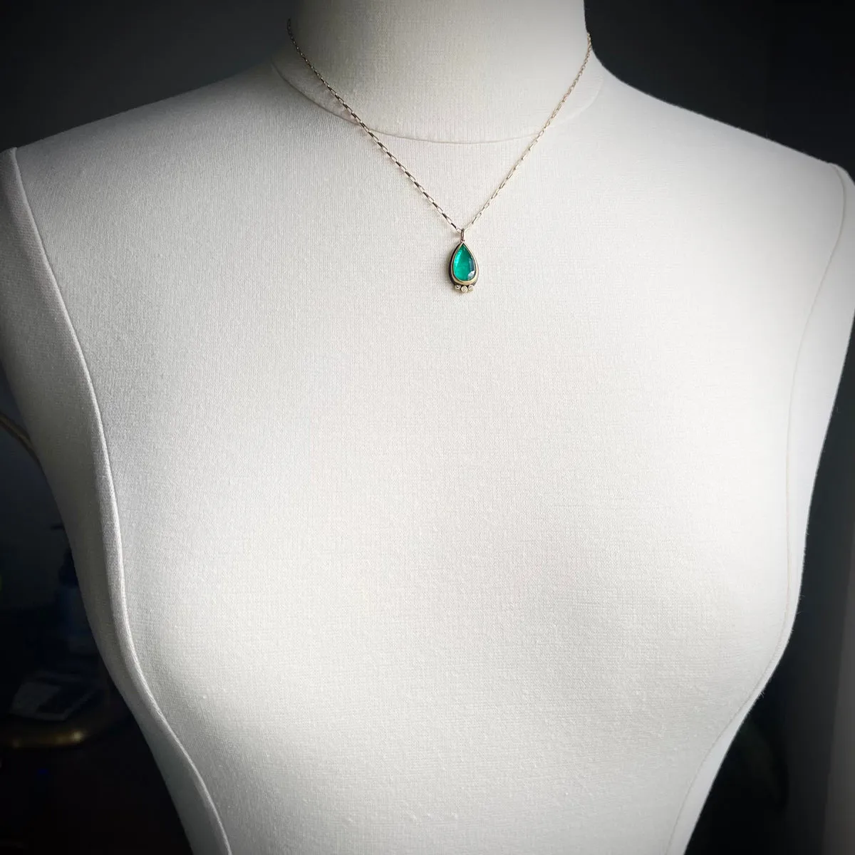 Teardrop Emerald Necklace,Jewelry Delicate & Elegant
