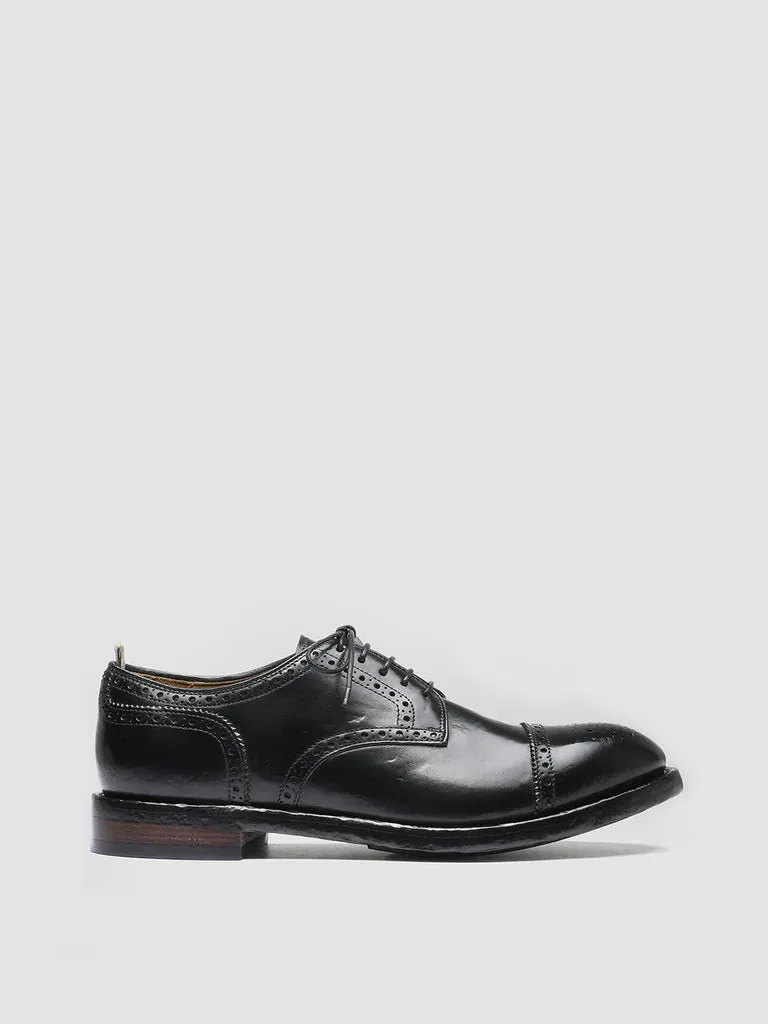 TEMPLE 003 - Black Leather Derby Shoes,Men Derby Shoes