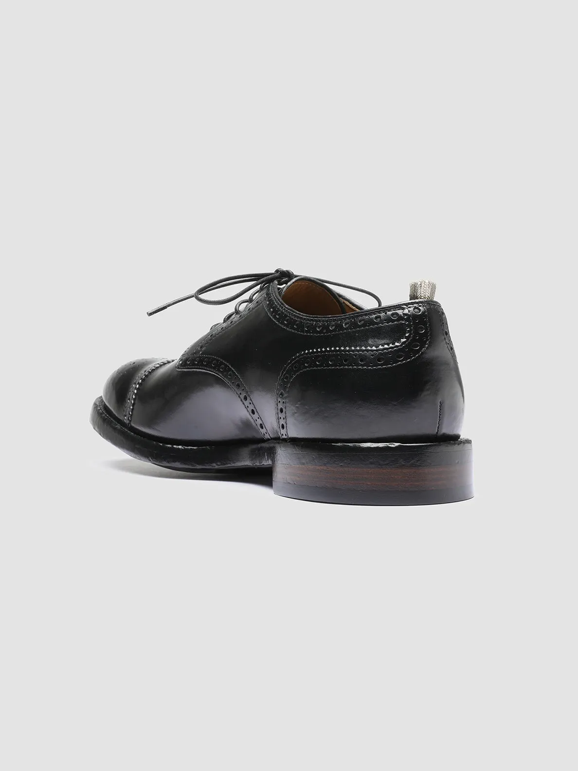 TEMPLE 003 - Black Leather Derby Shoes,Men Derby Shoes