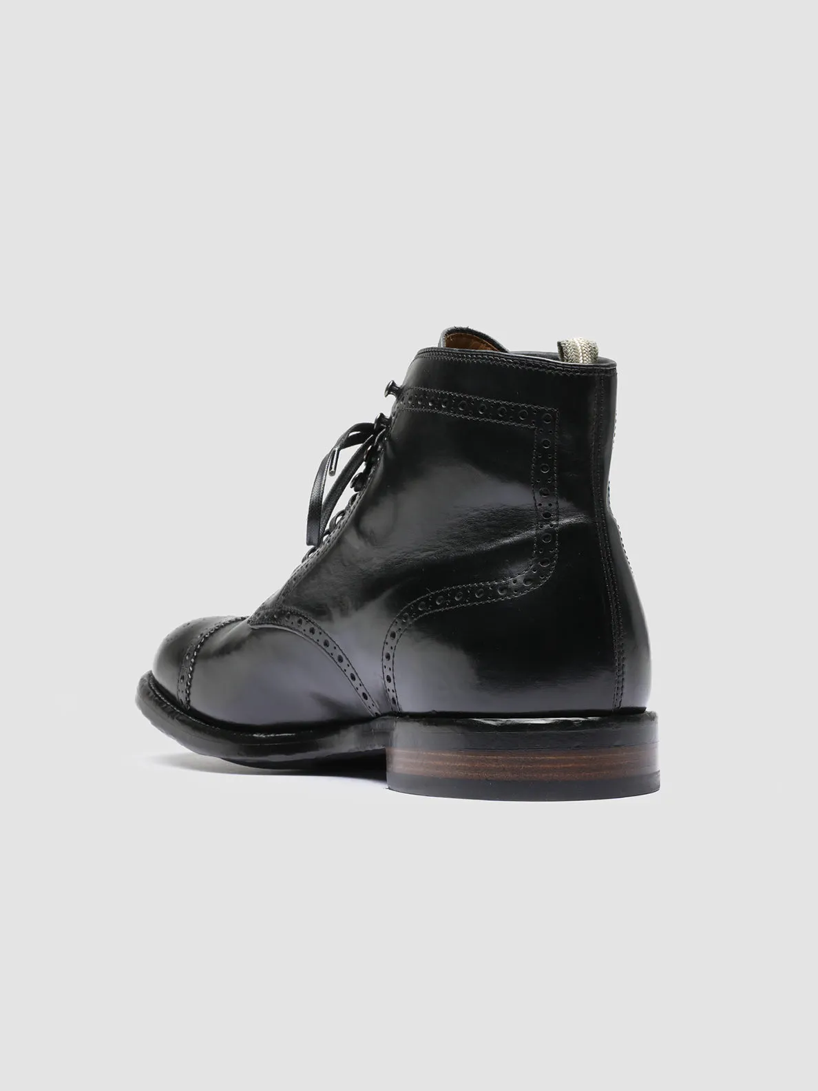 TEMPLE 004 - Black Leather Ankle Boots,Men Boots