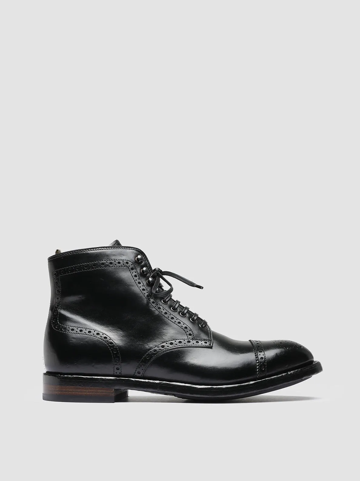 TEMPLE 004 - Black Leather Ankle Boots,Men Boots
