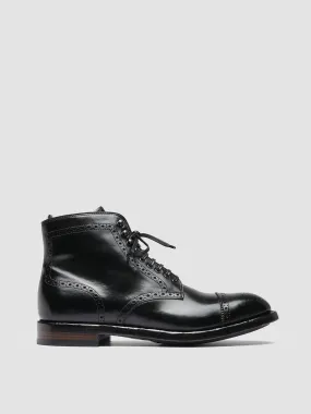 TEMPLE 004 - Black Leather Ankle Boots,Men Boots