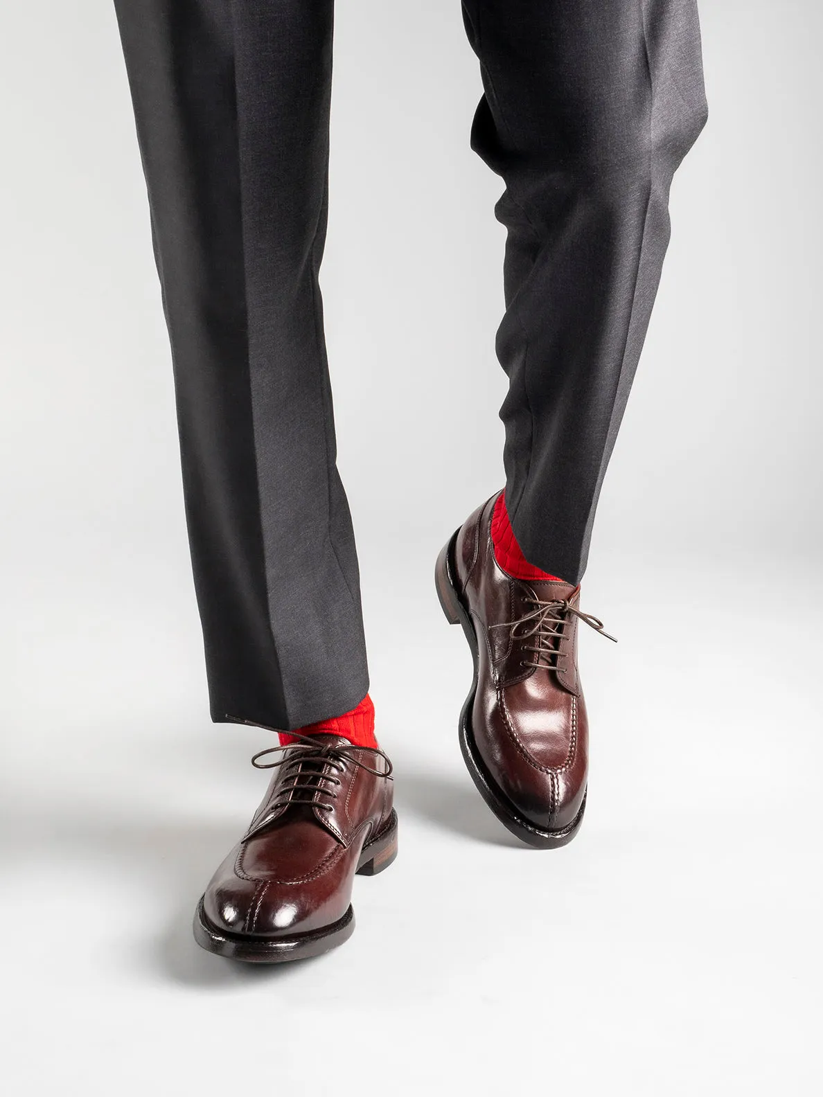 TEMPLE 005 - Burgundy Leather Derby Shoes,Men Derby Shoes