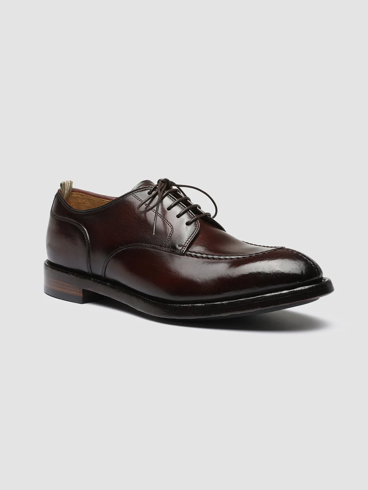 TEMPLE 005 - Burgundy Leather Derby Shoes,Men Derby Shoes