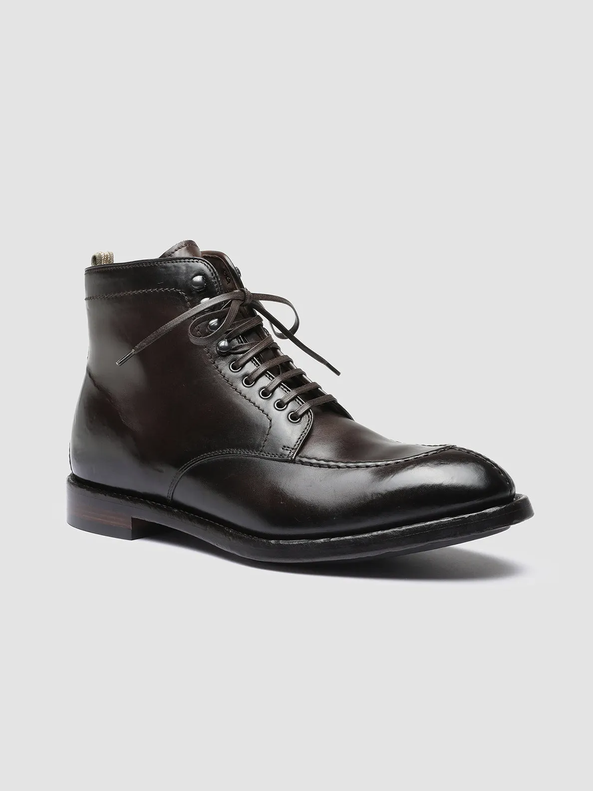 TEMPLE 006 - Brown Leather Ankle Boots,Men Boots