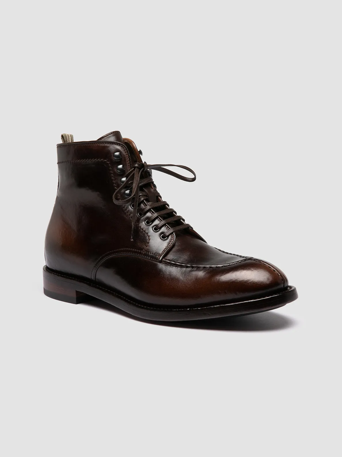 TEMPLE 006 - Brown Leather Lace-up Boots,Men Boots