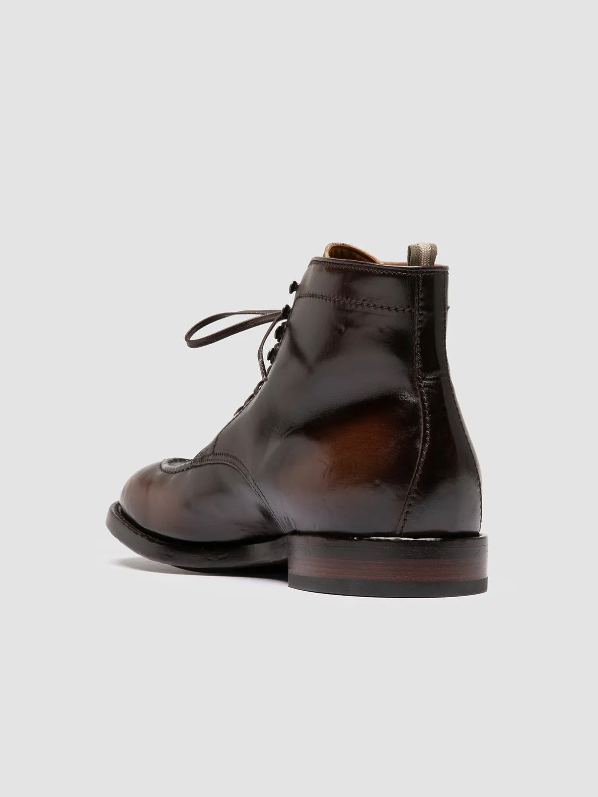 TEMPLE 006 - Brown Leather Lace-up Boots,Men Boots