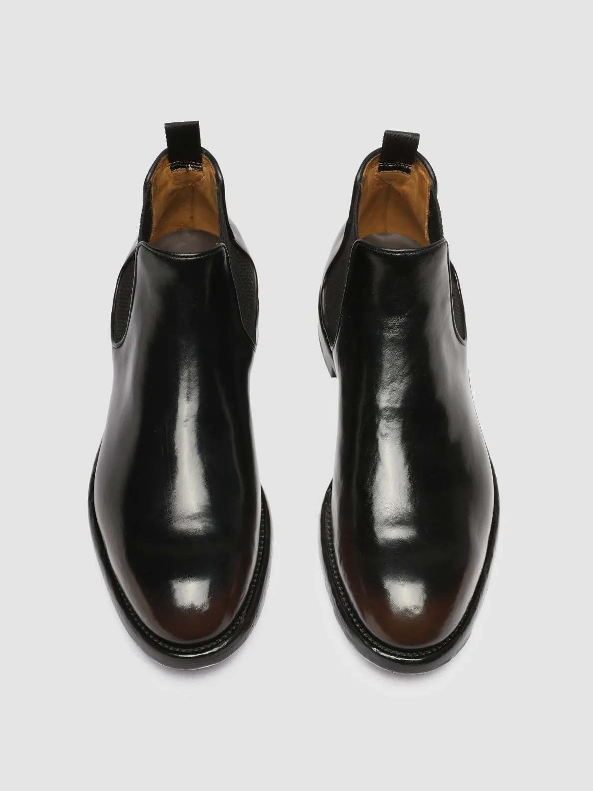 TEMPLE 008 - Brown Leather Chelsea Boots,Men Boots