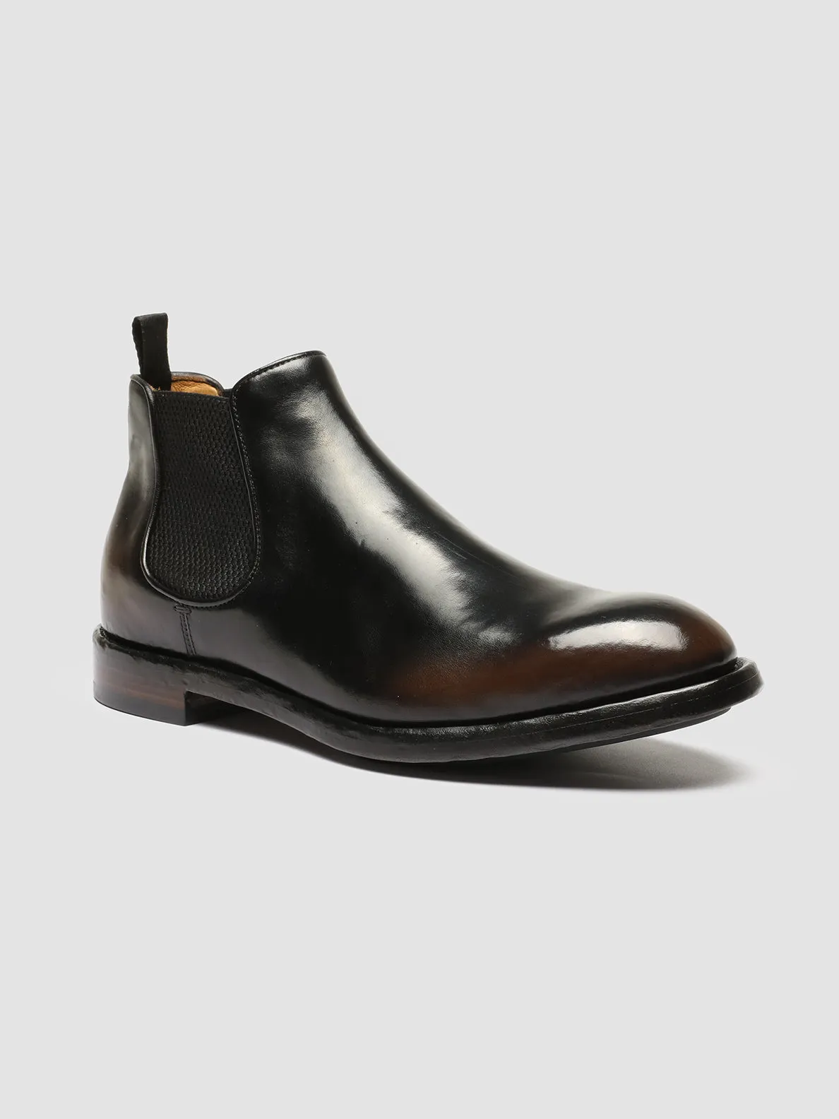 TEMPLE 008 - Brown Leather Chelsea Boots,Men Boots