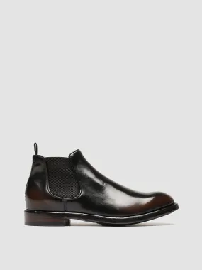TEMPLE 008 - Brown Leather Chelsea Boots,Men Boots