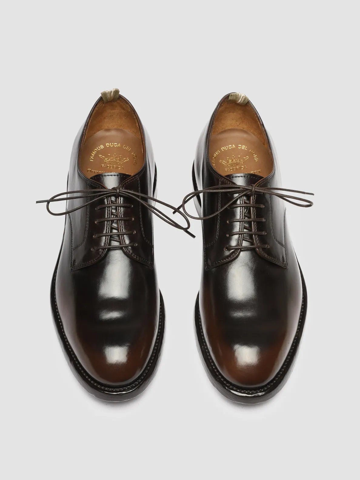 TEMPLE 018 - Brown Leather Derby Shoes,Men Derby Shoes