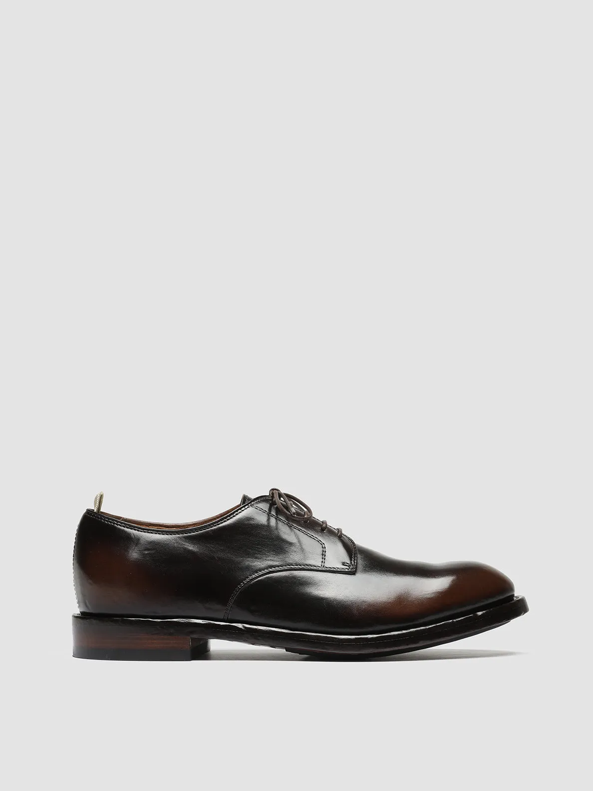 TEMPLE 018 - Brown Leather Derby Shoes,Men Derby Shoes